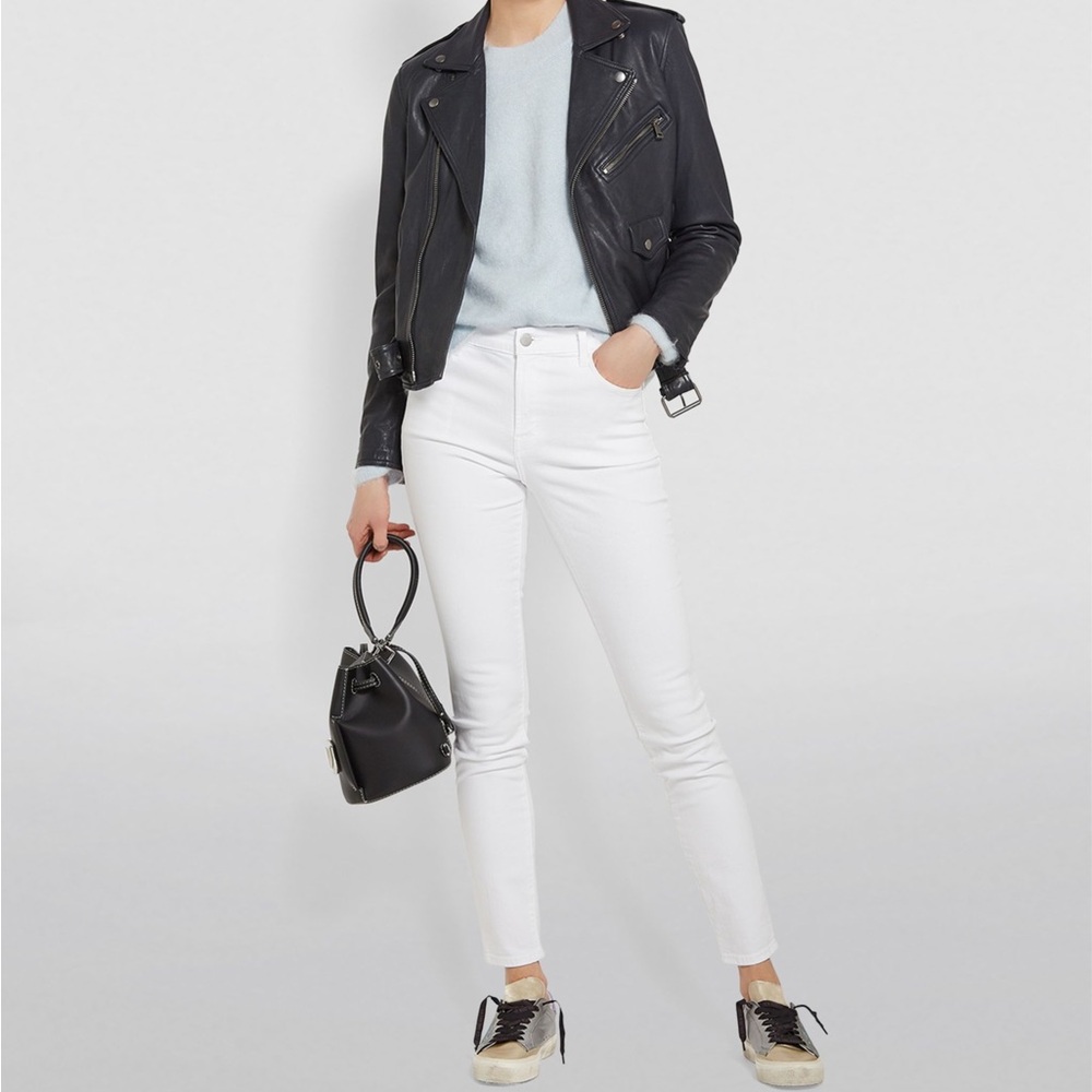 J Brand Maria White High-Rise Skinny Jeans, Size 28